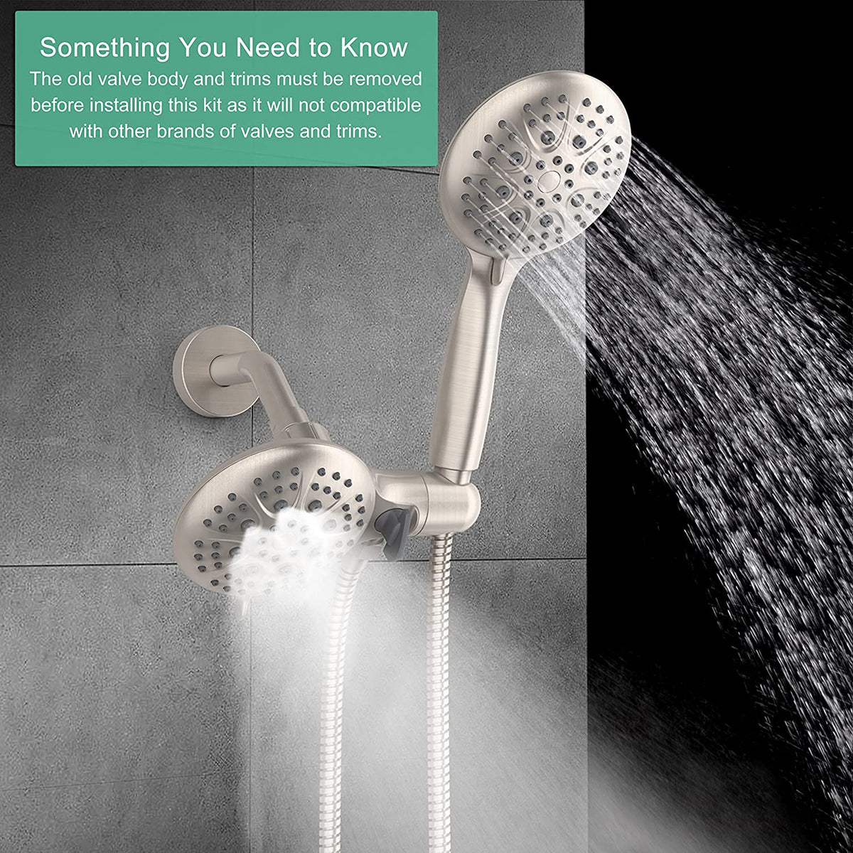 SR SUN RISE Shower System with Handheld Showerhead & Rain Shower